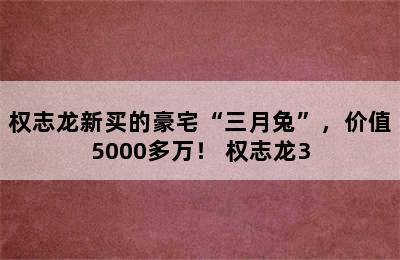 权志龙新买的豪宅“三月兔”，价值5000多万！ 权志龙3